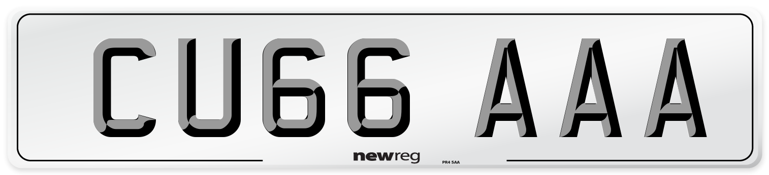 CU66 AAA Number Plate from New Reg